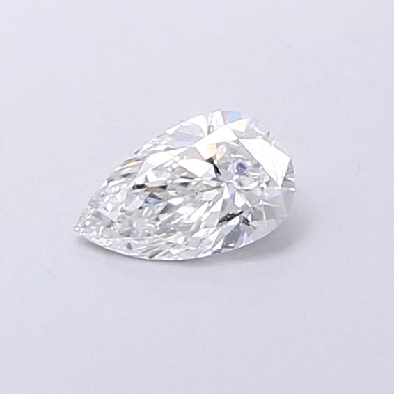 Actual 0.27 carat D Pear lab-grown diamond