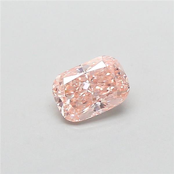 Actual 0.45 carat Light Brownish Orange Cushion lab-grown diamond