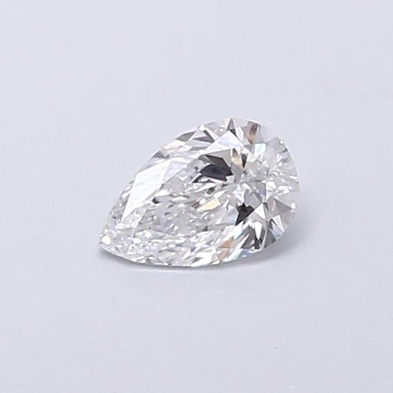 Actual 0.27 carat E Pear lab-grown diamond
