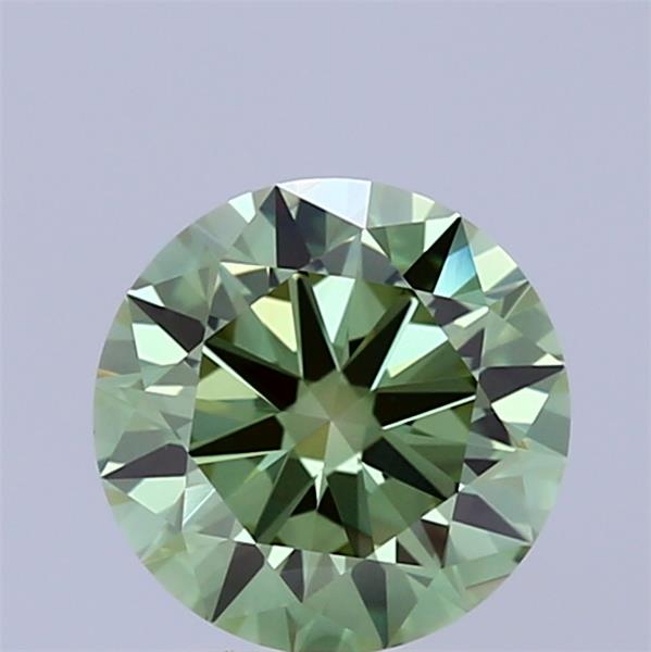 Actual 1.54 carat Vivid Green Round lab-grown diamond