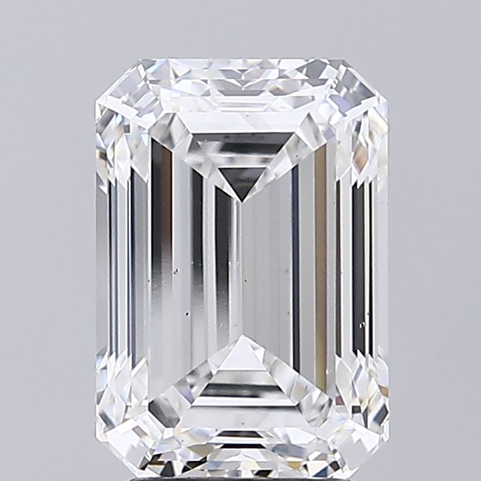 Actual 4.01 carat F Emerald lab-grown diamond