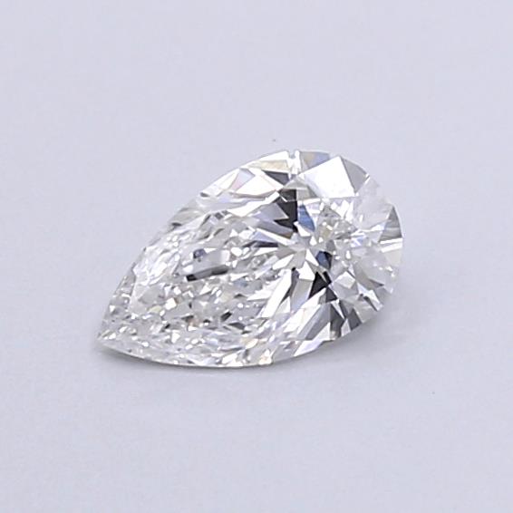 Actual 0.26 carat D Pear lab-grown diamond