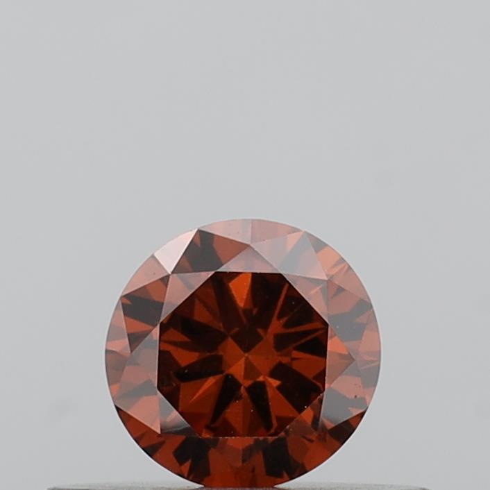 Actual 0.27 carat Fancy Vivid Orange Round lab-grown diamond