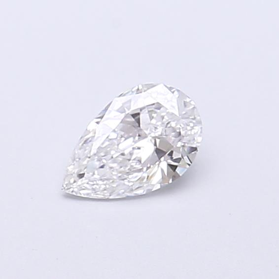 Actual 0.25 carat D Pear lab-grown diamond