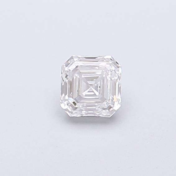 Actual 0.25 carat D Asscher lab-grown diamond