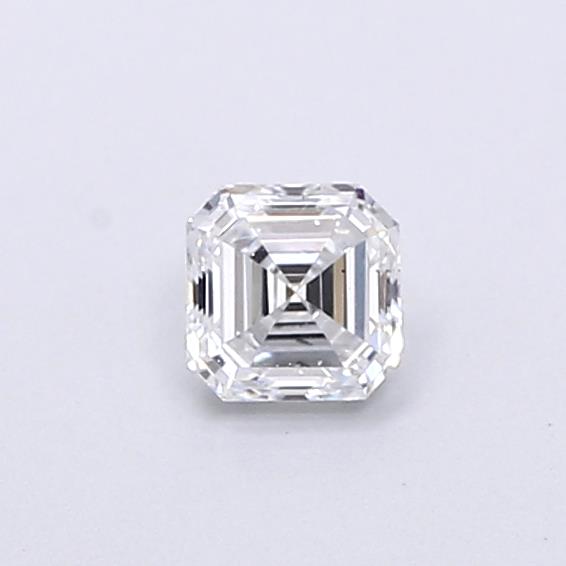 Actual 0.28 carat D Asscher lab-grown diamond