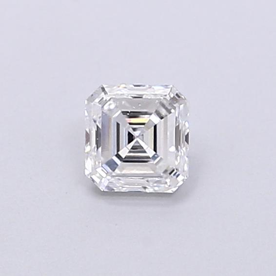 Actual 0.23 carat D Asscher lab-grown diamond
