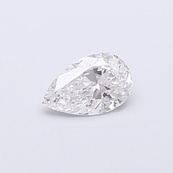Actual 0.25 carat E Pear lab-grown diamond