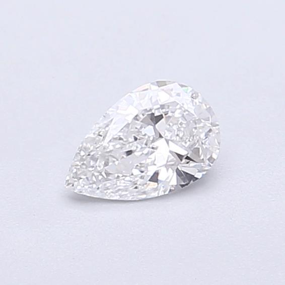 Actual 0.26 carat D Pear lab-grown diamond