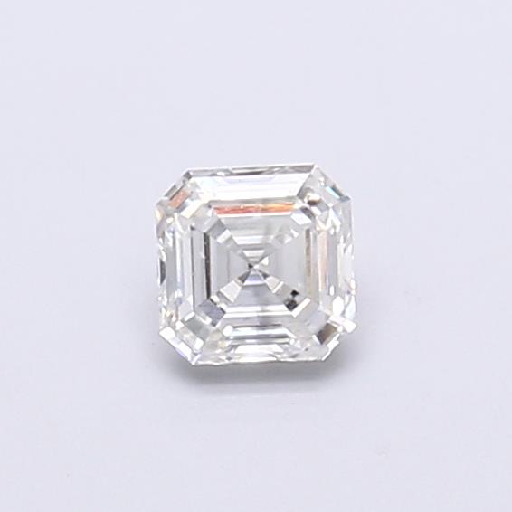 Actual 0.28 carat F Asscher lab-grown diamond