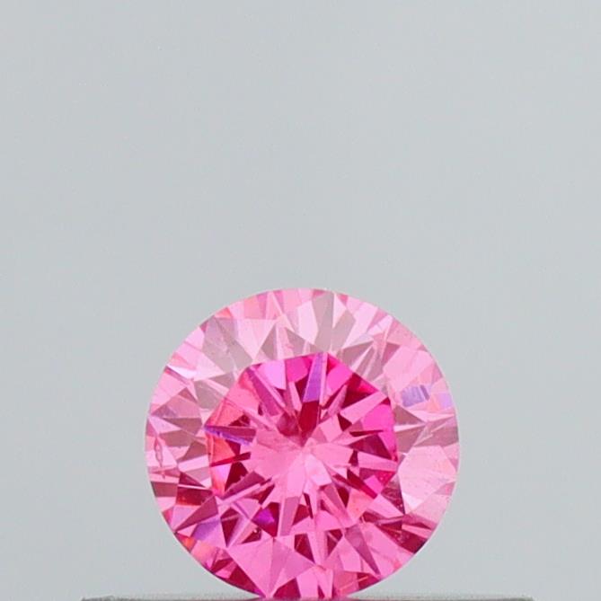 Actual 0.25 carat Fancy Vivid Pink Round lab-grown diamond