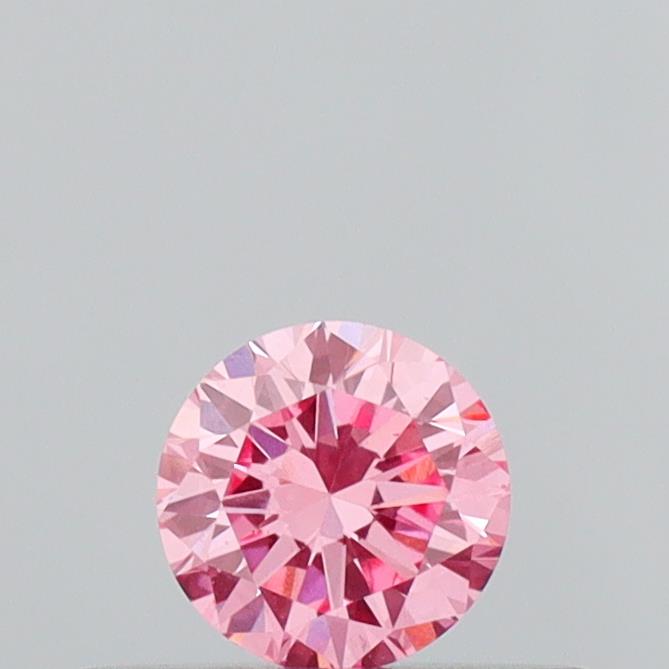 Actual 0.25 carat Fancy Vivid Pink Round lab-grown diamond