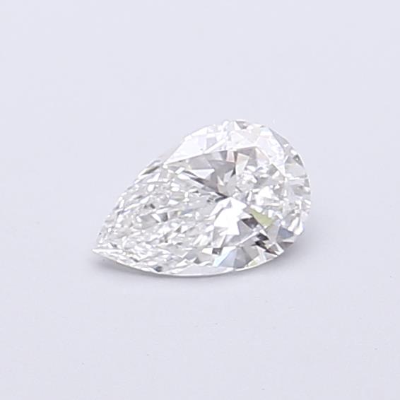 Actual 0.26 carat D Pear lab-grown diamond