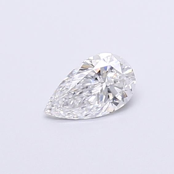 Actual 0.26 carat D Pear lab-grown diamond