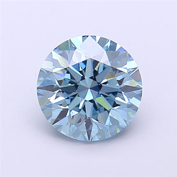 Actual 1.4 carat Vivid Blue Round lab-grown diamond