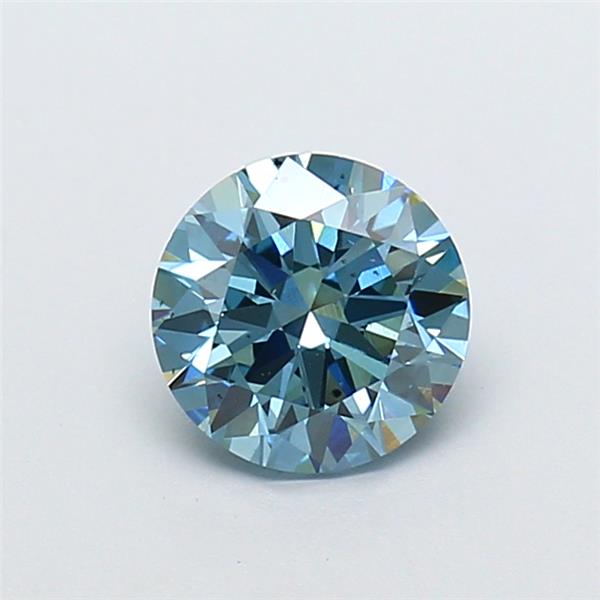 Actual 1.18 carat Vivid Blue Round lab-grown diamond