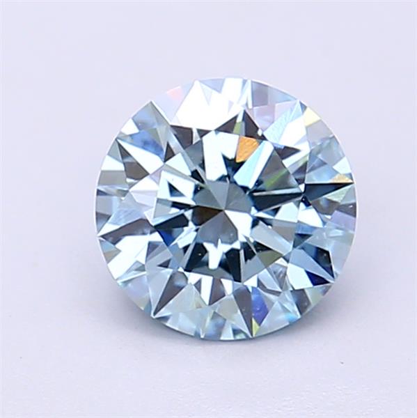 Actual 1.1 carat Vivid Blue Round lab-grown diamond