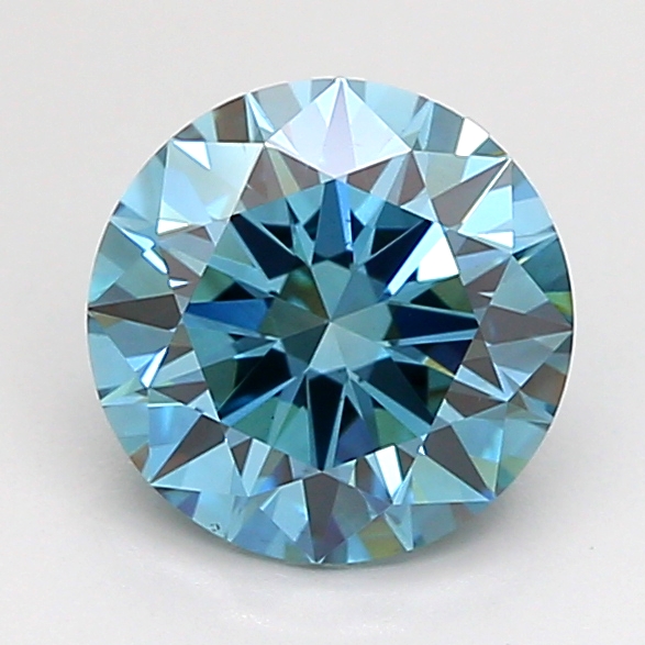 Actual 1.5 carat Vivid Blue Round lab-grown diamond