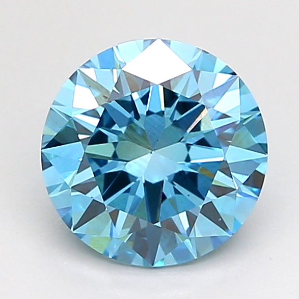 Actual 1.5 carat Vivid Blue Round lab-grown diamond
