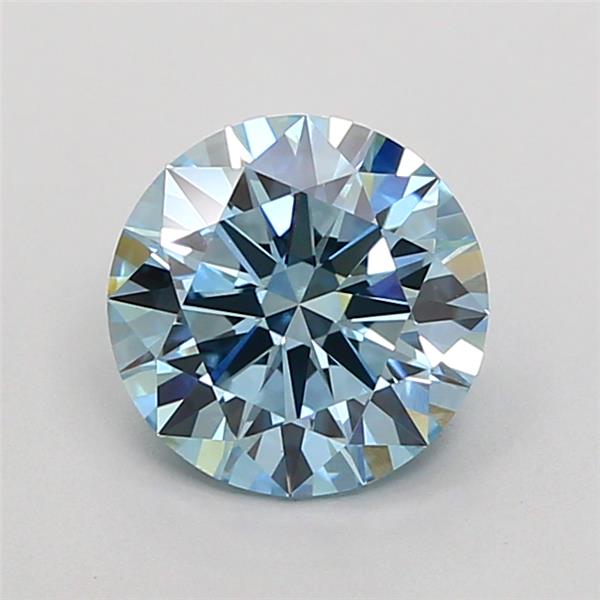 Actual 1.5 carat Vivid Blue Round lab-grown diamond