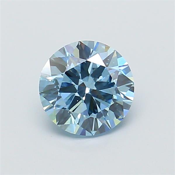 Actual 0.99 carat Vivid Blue Round lab-grown diamond