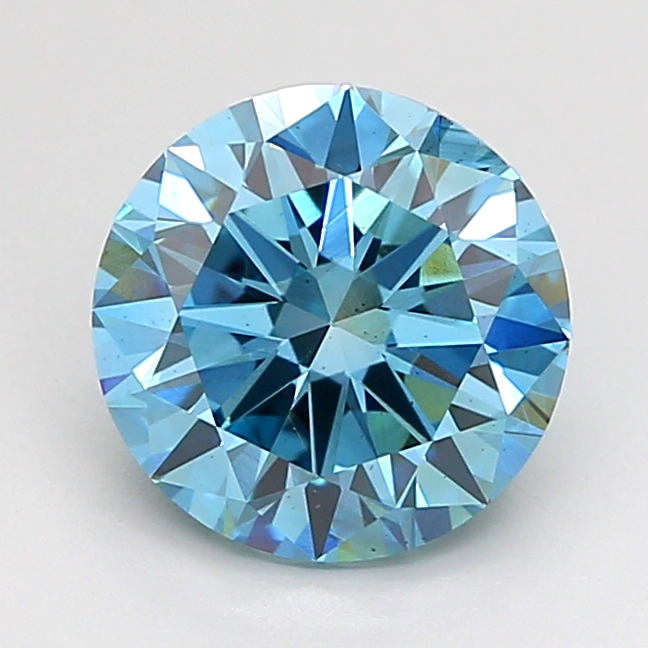 Actual 2 carat Vivid Blue Round lab-grown diamond