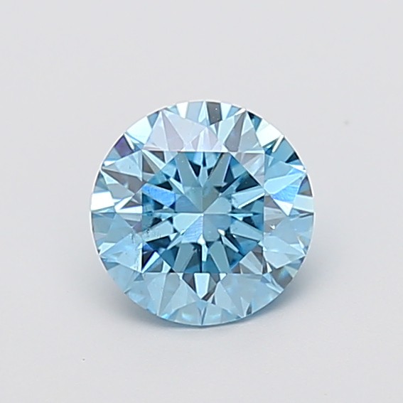 Actual 1.05 carat Vivid Blue Round lab-grown diamond