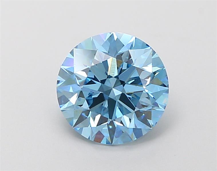 Actual 1.78 carat Vivid Blue Round lab-grown diamond