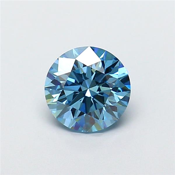 Actual 1.21 carat Vivid Blue Round lab-grown diamond
