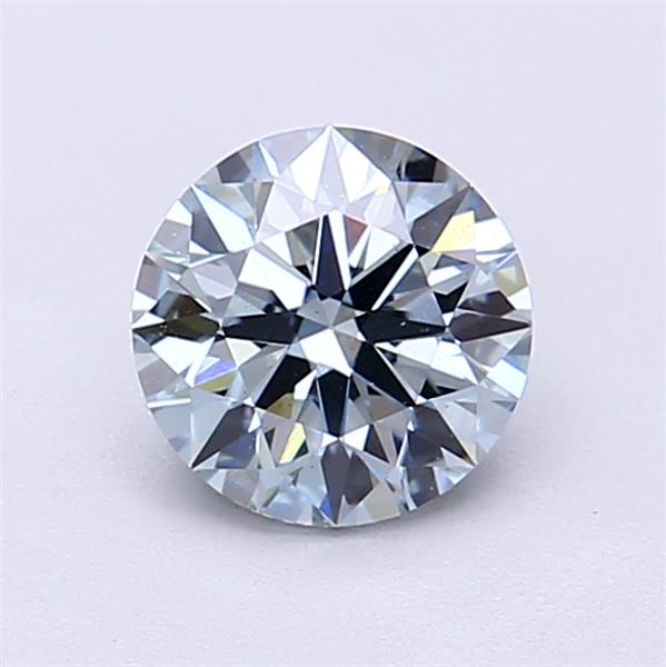 Actual 1.02 carat Fancy Intense Blue Round lab-grown diamond