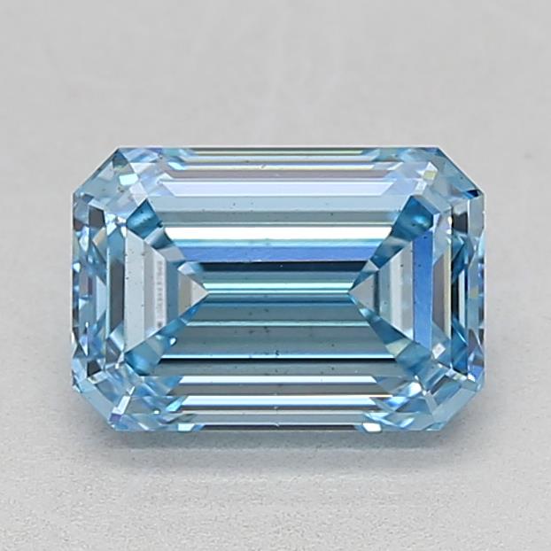 Actual 2.02 carat Fancy Vivid Blue Emerald lab-grown diamond