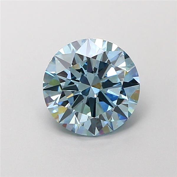 Actual 1.2 carat Vivid Blue Round lab-grown diamond