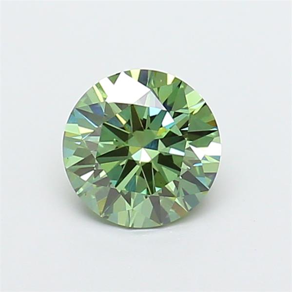 Actual 1.1 carat Vivid Green Round lab-grown diamond