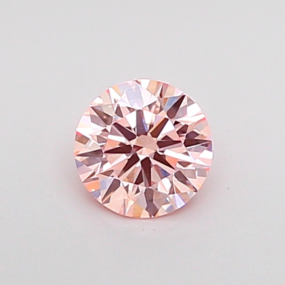 Actual 0.34 carat Fancy Pink Round lab-grown diamond