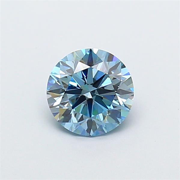 Actual 1.04 carat Vivid Blue Round lab-grown diamond
