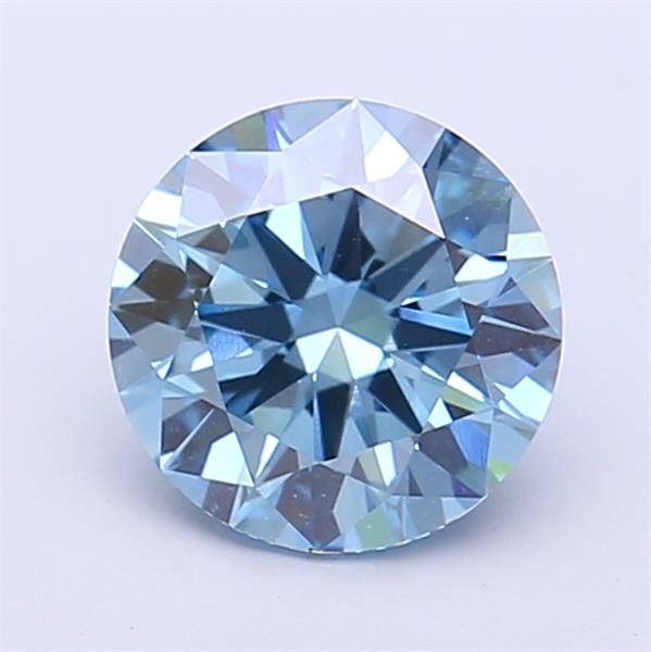 Actual 1.52 carat Vivid Blue Round lab-grown diamond