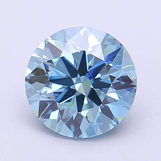 Actual 1.19 carat Vivid Blue Round lab-grown diamond