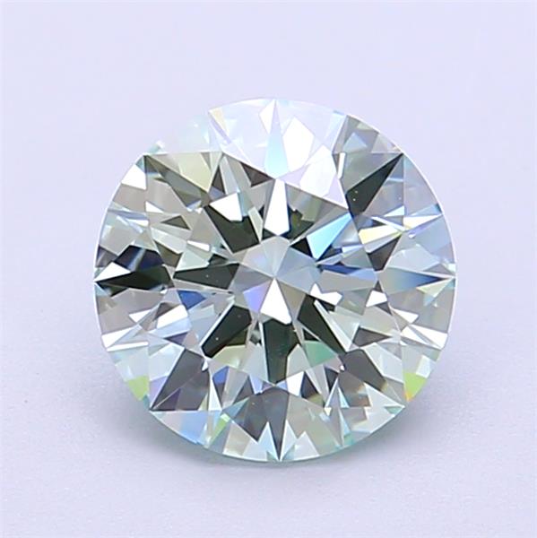 Actual 1.36 carat Intense Green Round lab-grown diamond