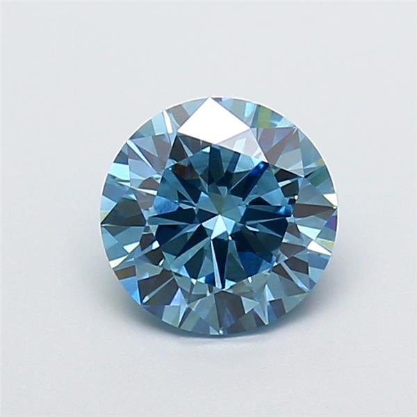 Actual 1.54 carat Vivid Blue Round lab-grown diamond