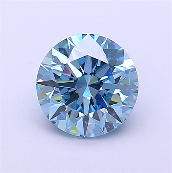 Actual 1.09 carat Vivid Blue Round lab-grown diamond