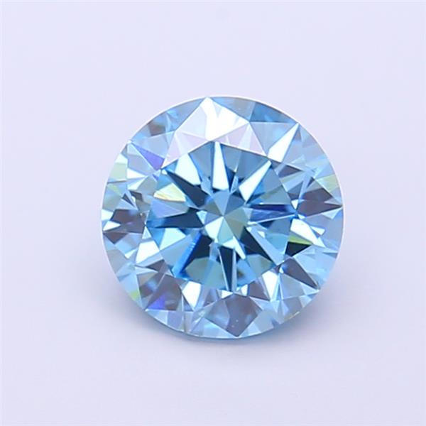 Actual 1.23 carat Vivid Blue Round lab-grown diamond
