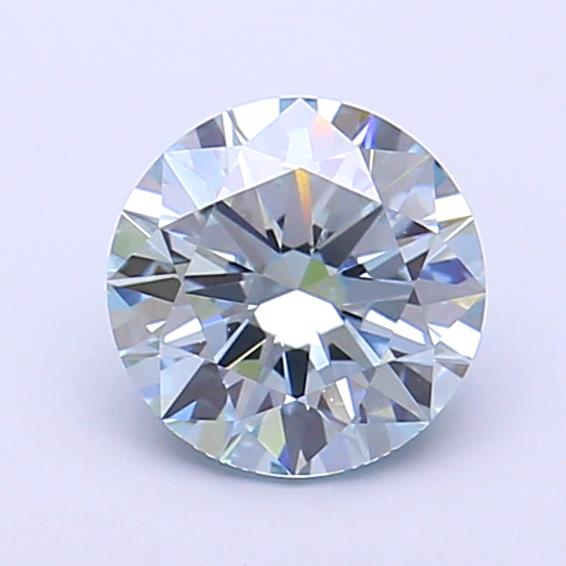 Actual 1.09 carat Blue Round lab-grown diamond