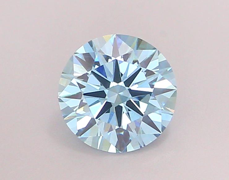 Actual 1.16 carat Vivid Blue Round lab-grown diamond