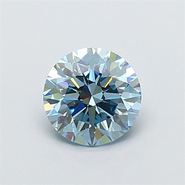 Actual 1 carat Intense Blue Round lab-grown diamond